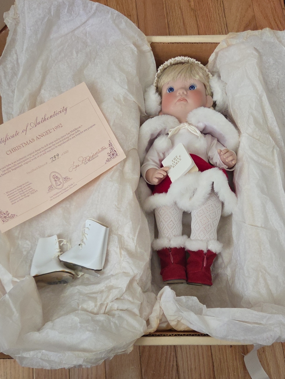 Vintage 1992 Lee Middleton Christmas Angel Doll